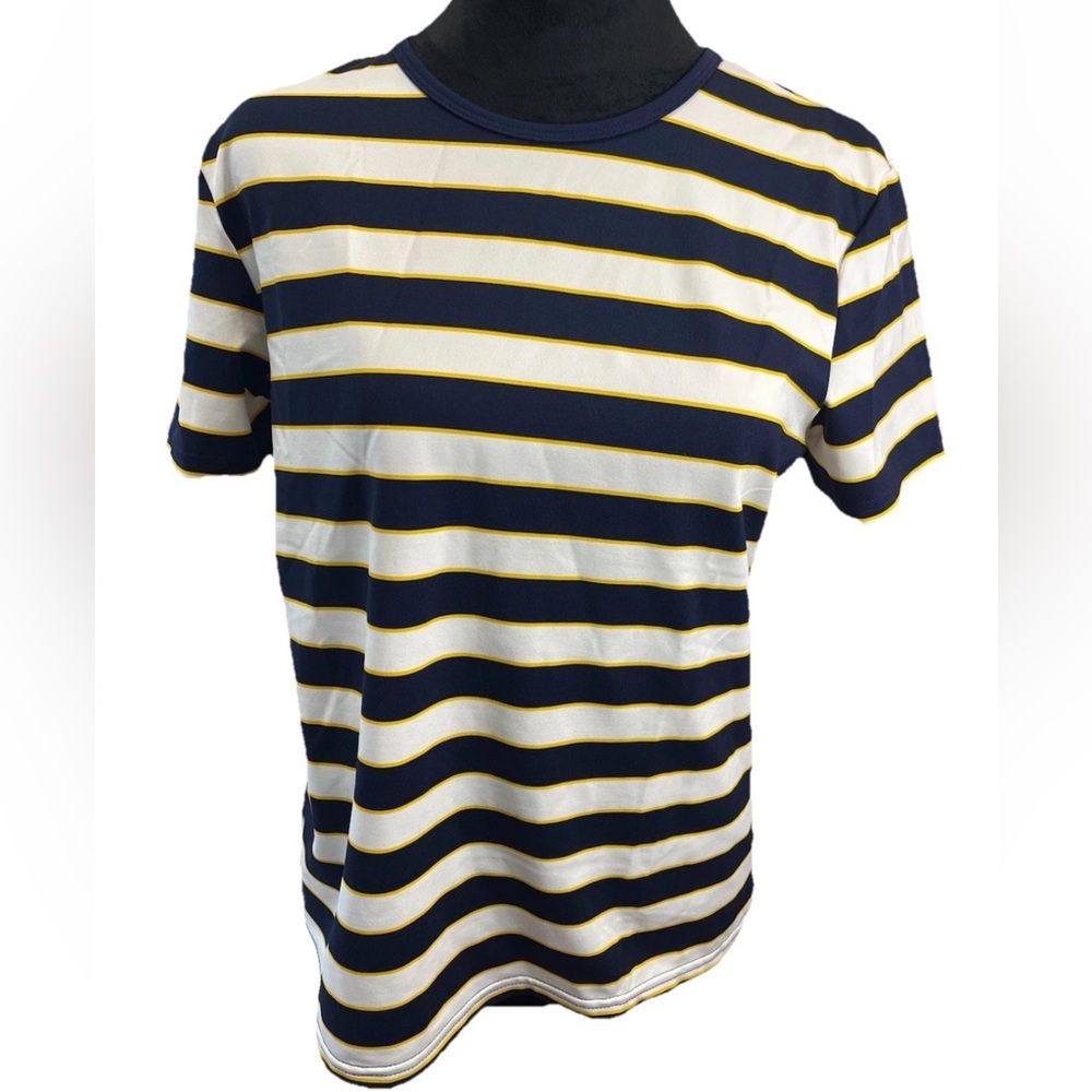GAP vintage 1990s blue white‎ yellow pullover T-shirt ladies size large stretch